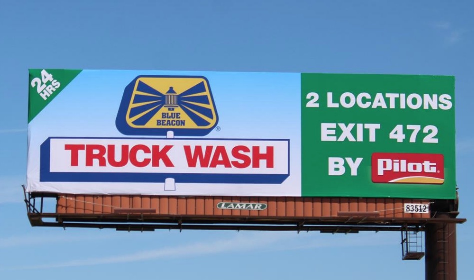Blue Beacon Truck Wash 24-hour billboard at Exit 472